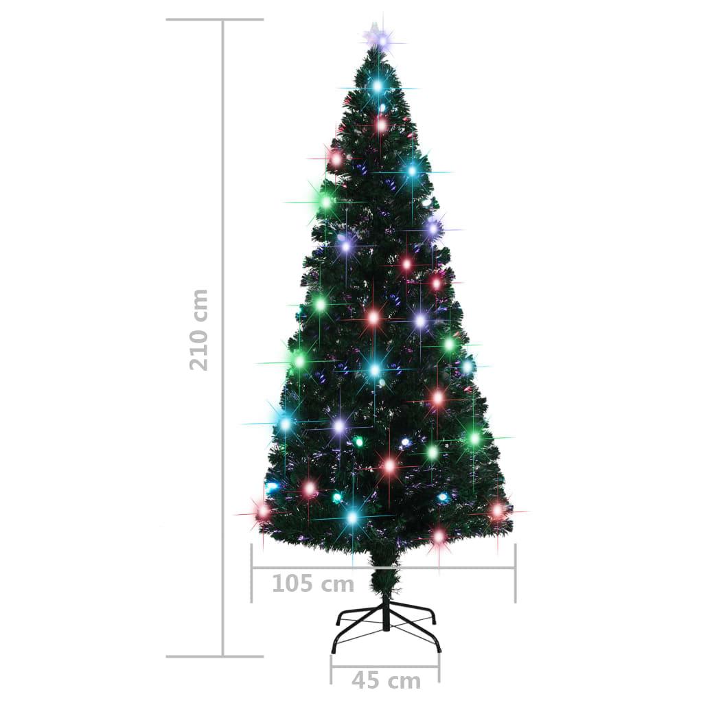 Artificial Pre-lit Christmas Tree with Stand 210 cm Fibre Optic