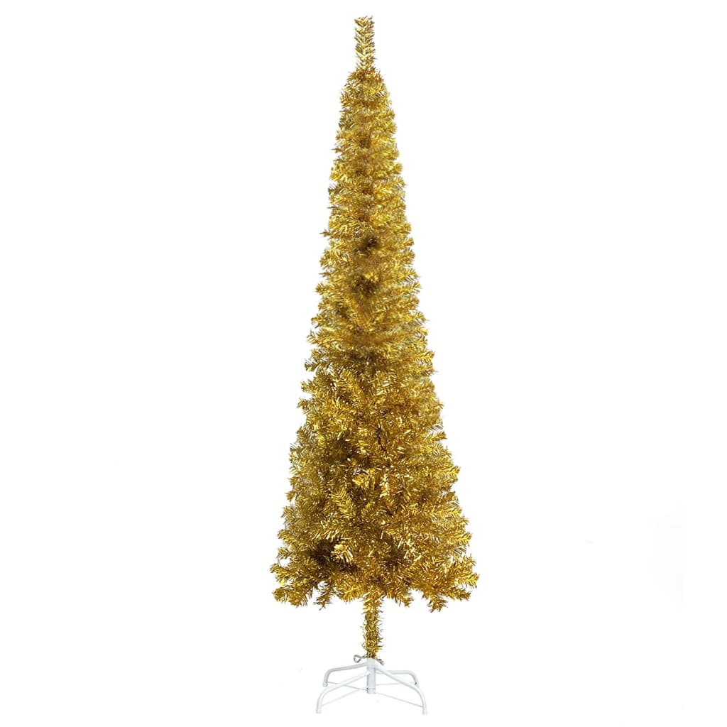 Slim Christmas Tree Gold 150 cm