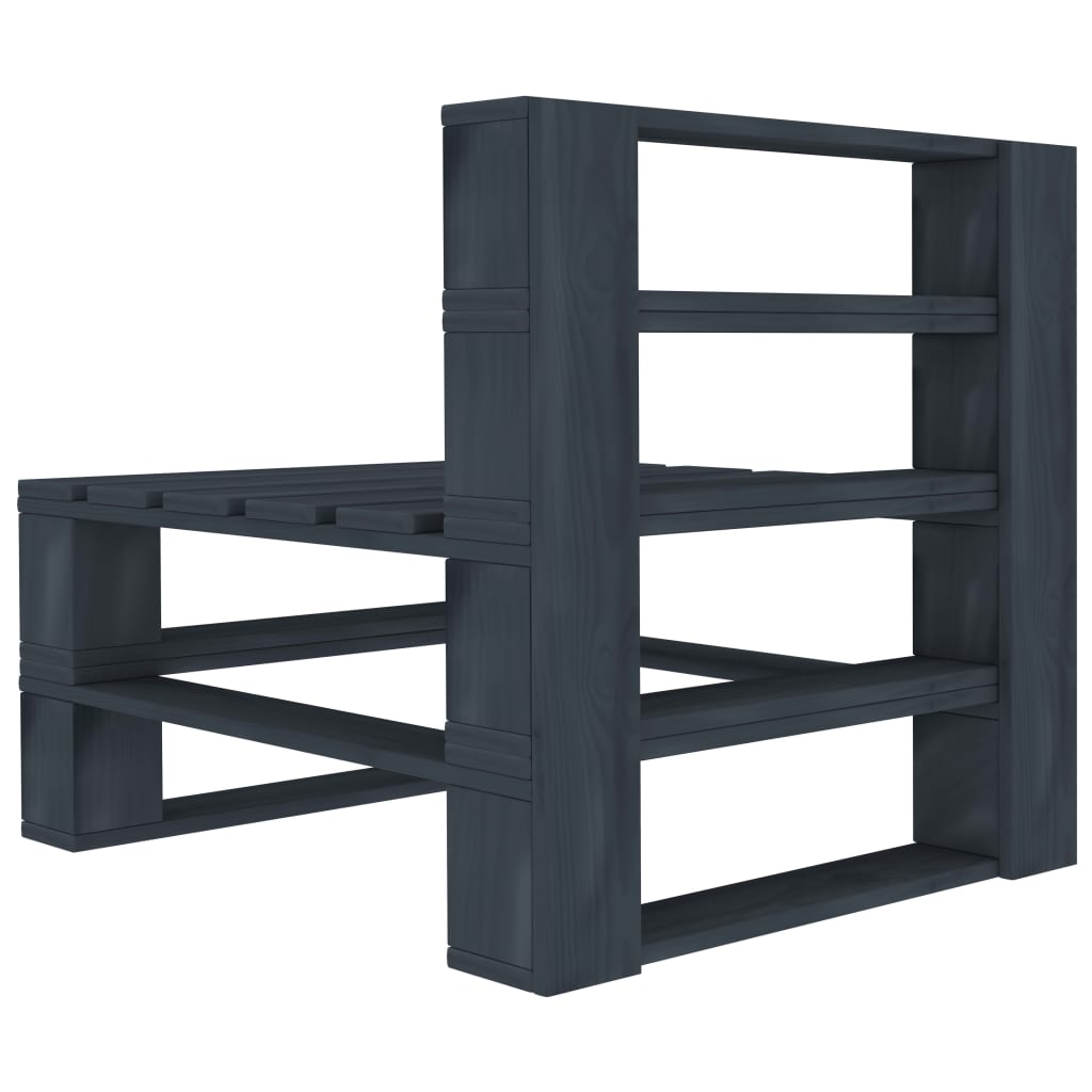 4 Piece Garden Pallet Lounge Set Wood Grey