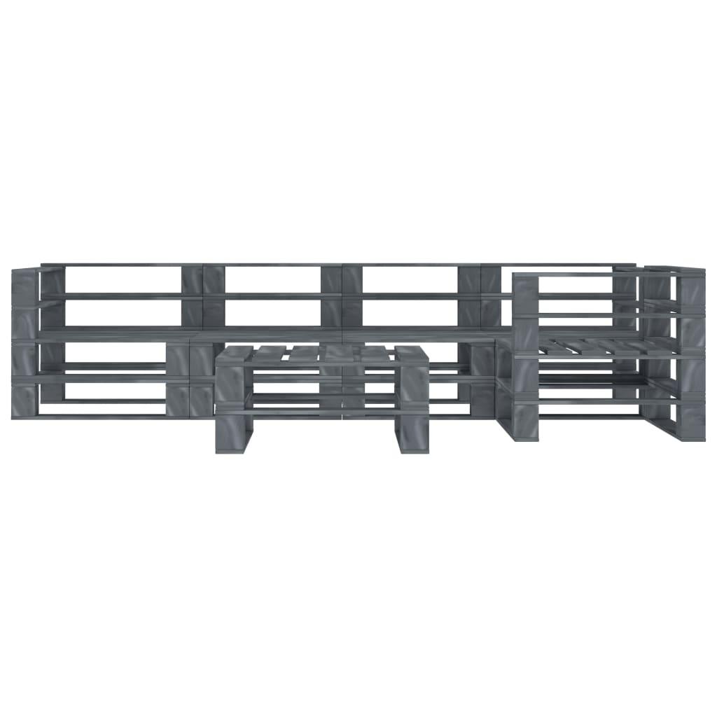 6 Piece Garden Pallet Lounge Set Wood Grey
