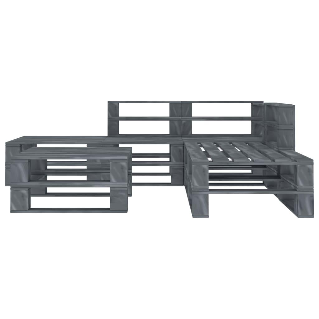 6 Piece Garden Pallet Lounge Set Wood Grey