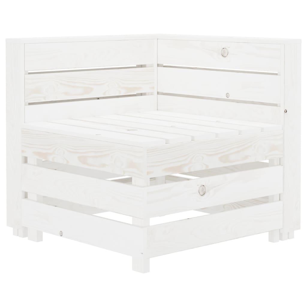 Garden 3-Seater Pallet Sofa Wood White