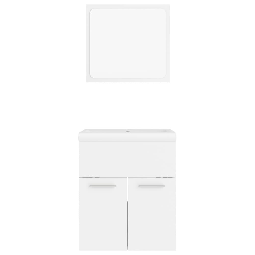 Bathroom Furniture Set White Engineered Wood
