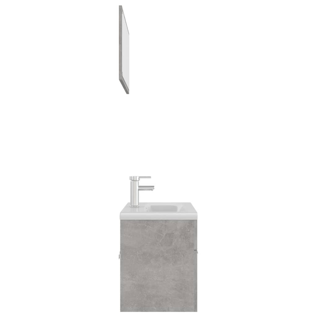 Bathroom Furniture Set Concrete Grey Engineered Wood