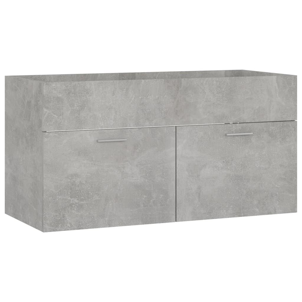 Bathroom Furniture Set Concrete Grey Engineered Wood