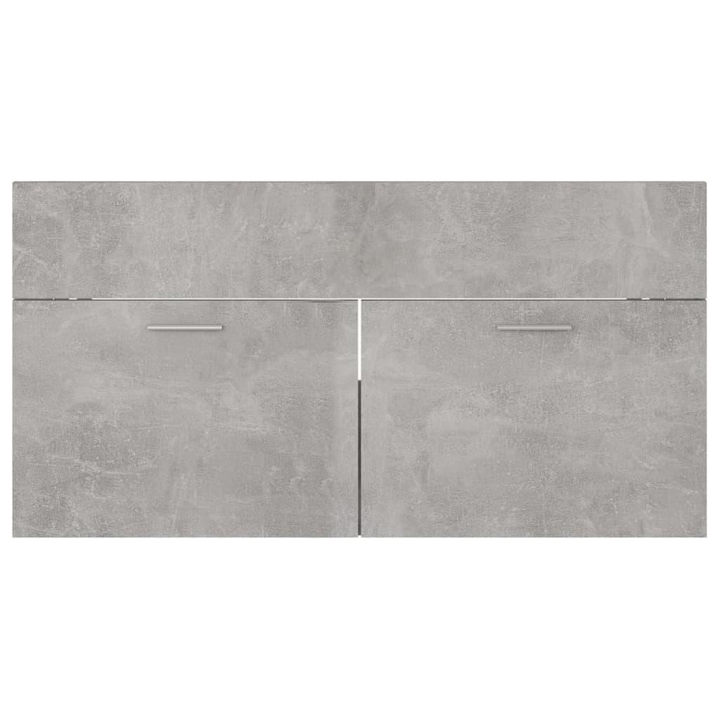 Bathroom Furniture Set Concrete Grey Engineered Wood