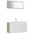 Bathroom Furniture Set White and Sonoma Oak Engineered Wood