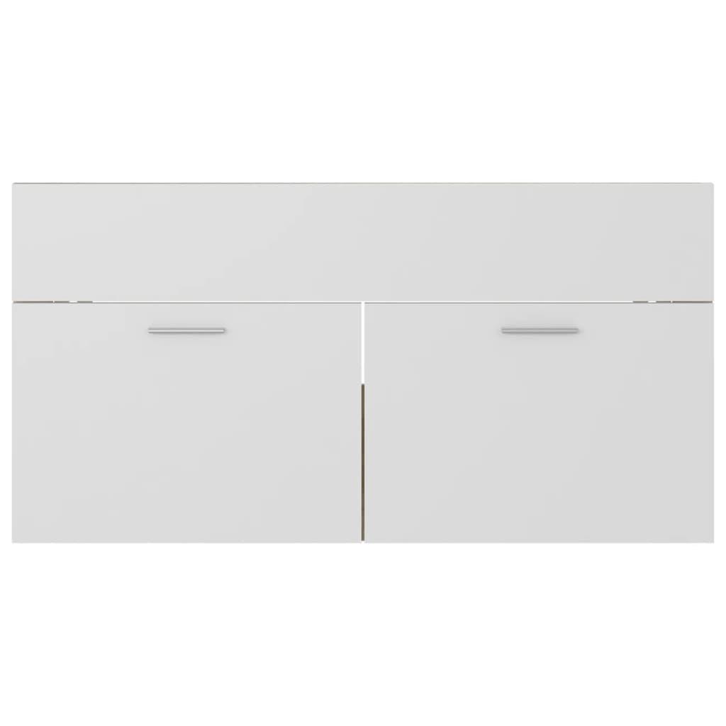 Bathroom Furniture Set White and Sonoma Oak Engineered Wood