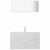 Bathroom Furniture Set High Gloss White Engineered Wood