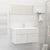 Bathroom Furniture Set High Gloss White Engineered Wood