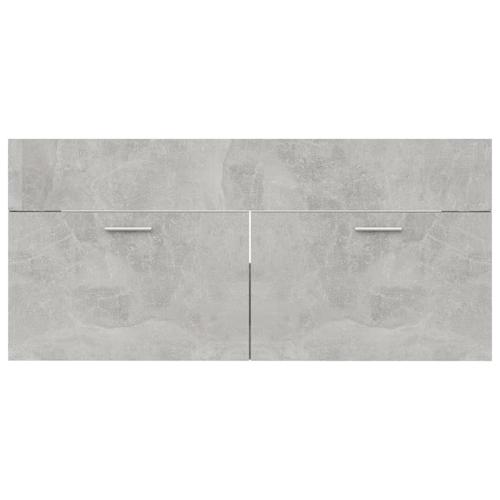 Bathroom Furniture Set Concrete Grey Engineered Wood