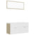 Bathroom Furniture Set White and Sonoma Oak Engineered Wood