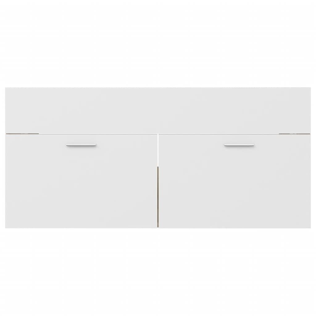 Bathroom Furniture Set White and Sonoma Oak Engineered Wood