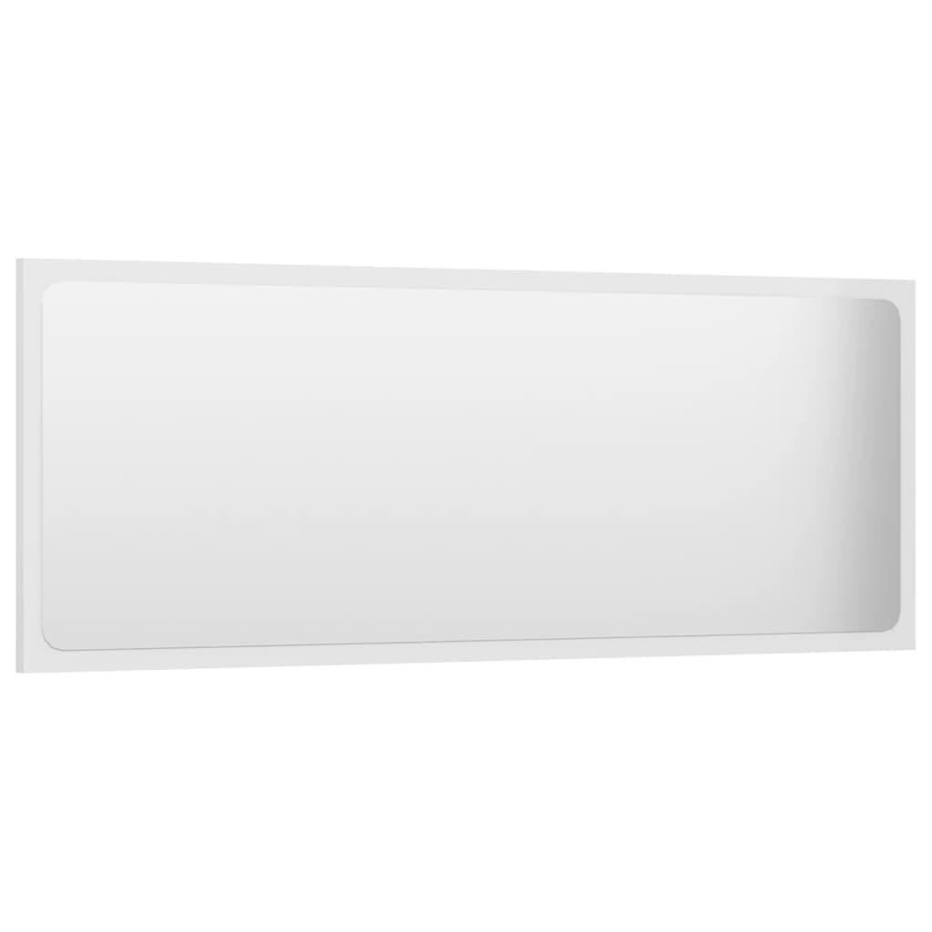 Bathroom Furniture Set High Gloss White Engineered Wood