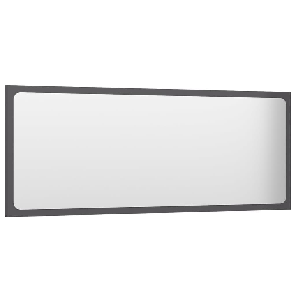 Bathroom Furniture Set High Gloss Grey Engineered Wood