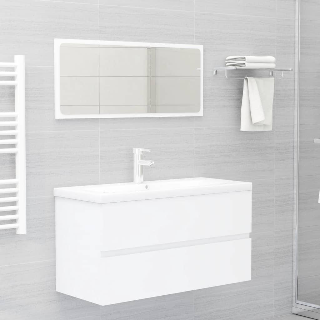 Bathroom Furniture Set White Engineered Wood