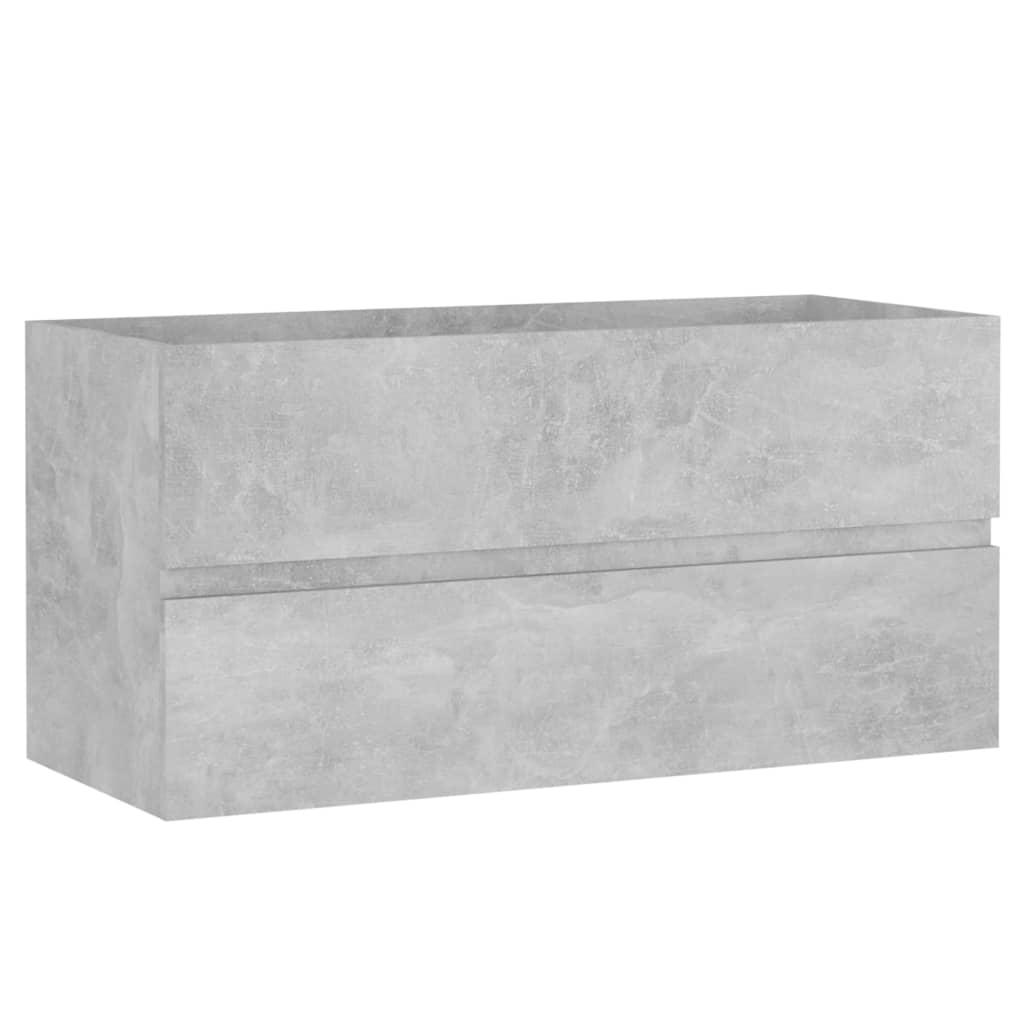 Bathroom Furniture Set Concrete Grey Engineered Wood