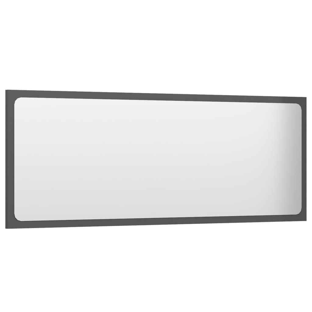 Bathroom Furniture Set High Gloss Grey Engineered Wood