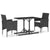 3 Piece Garden Dining Set Black