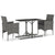 3 Piece Garden Dining Set Grey