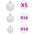 120 Piece Christmas Ball Set with Peak and 300 LEDs White&Gey