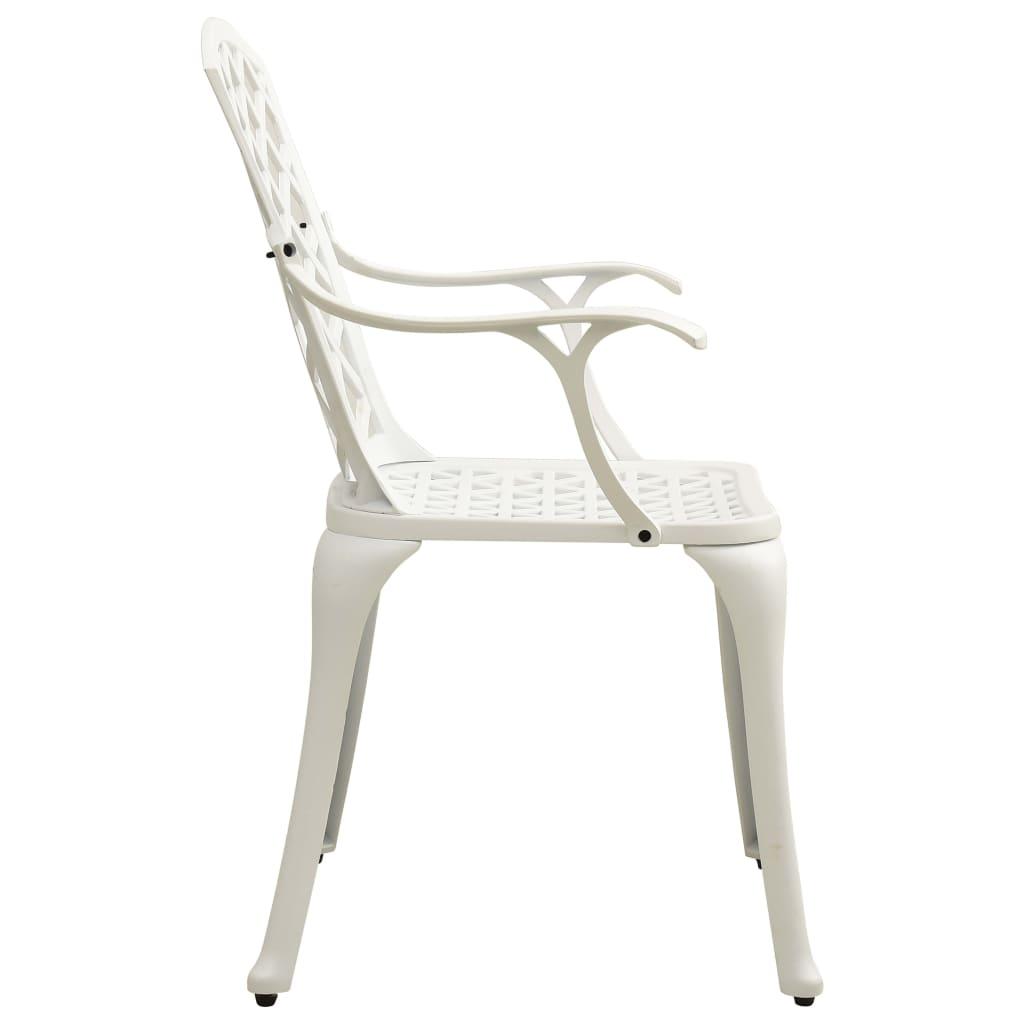 3 Piece Bistro Set Cast Aluminium White