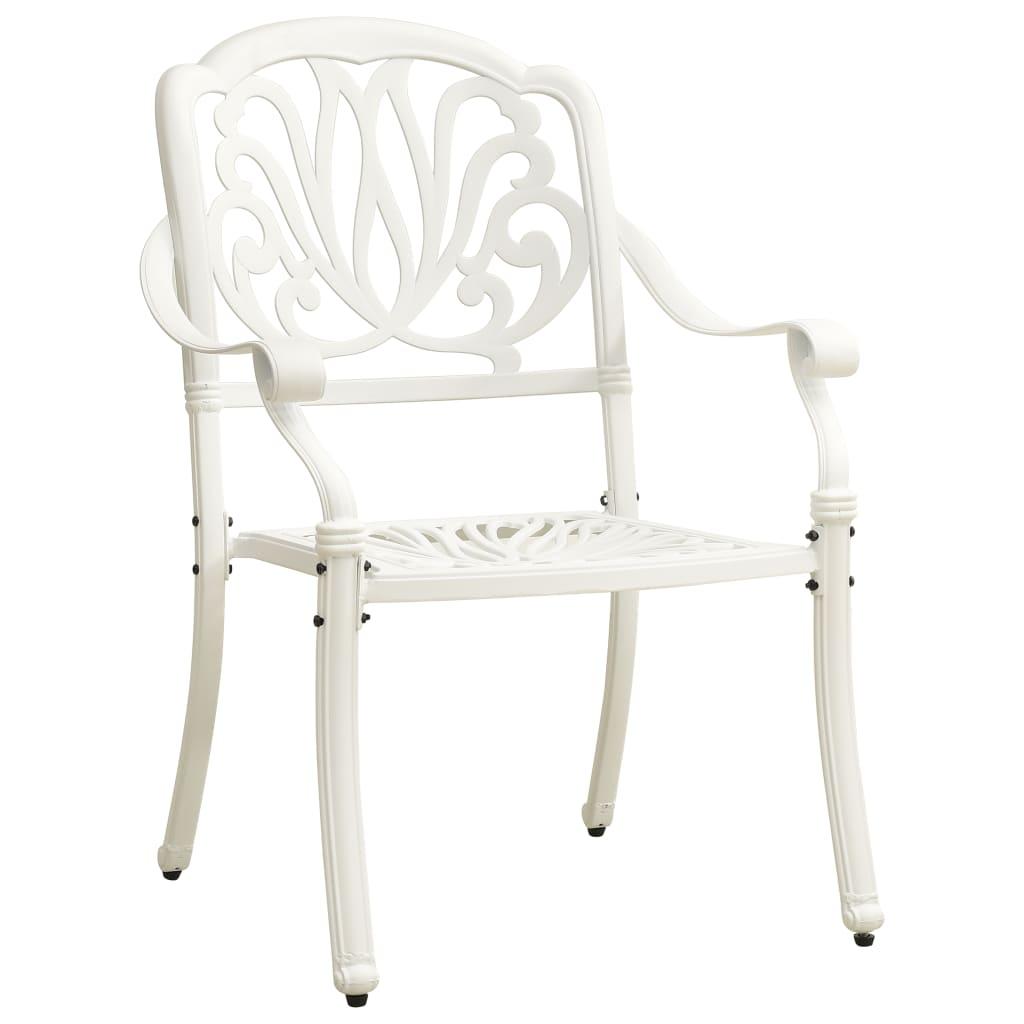 5 Piece Bistro Set Cast Aluminium White