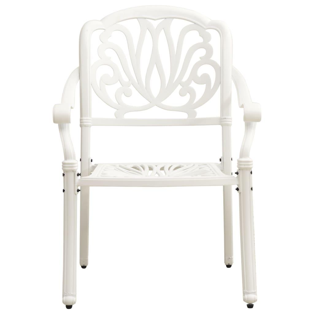 5 Piece Bistro Set Cast Aluminium White