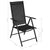 7 Piece Garden Dining Set Aluminium Silver and Black