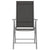 7 Piece Garden Dining Set Aluminium Silver and Black