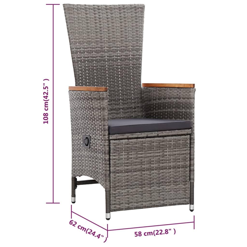 5 Piece Garden Dining Set Grey