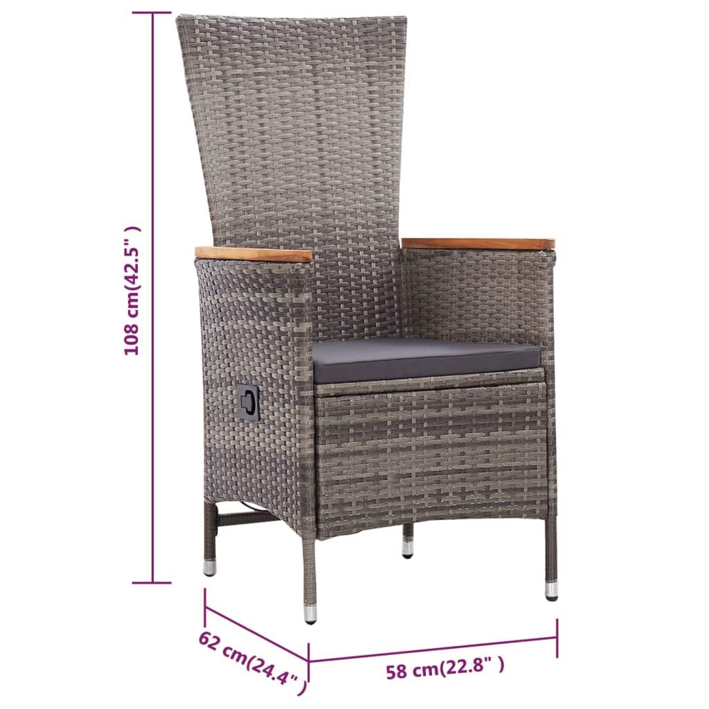 5 Piece Garden Dining Set Grey