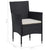 5 Piece Garden Dining Set Black