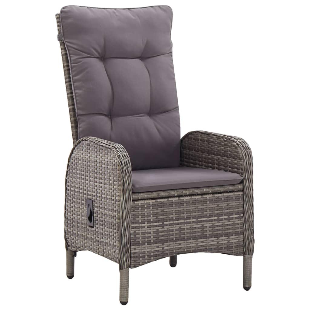 7 Piece Garden Dining Set Grey