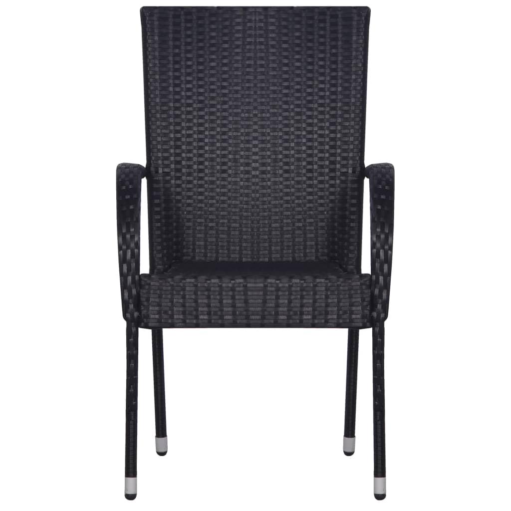 5 Piece Garden Dining Set Black