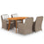 5 Piece Garden Dining Set Brown