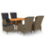 7 Piece Garden Dining Set Brown