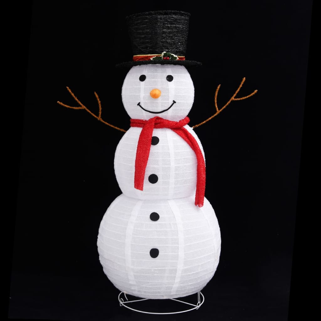 Decorative Christmas Snowman Figure LED Luxury Fabric 120cm