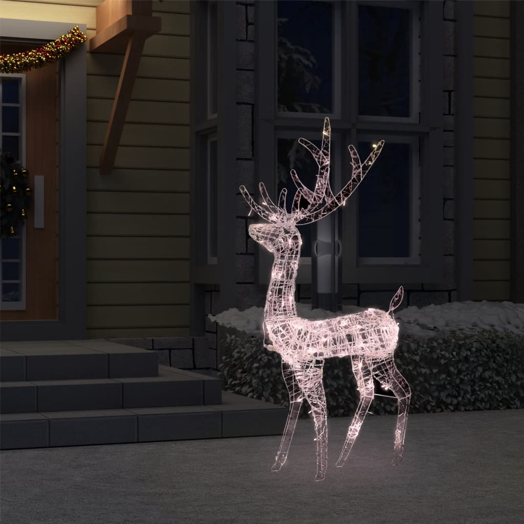 Acrylic Reindeer Christmas Decoration 140 LEDs 120 cm Warm White