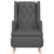 Armchair with Solid Rubber Wood Rocking Legs Dark Grey Fabric