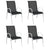 5 Piece Outdoor Dining Set Steel Black