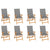 Reclining Garden Chairs with Cushions 8 pcs Solid Teak Wood