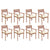 Stackable Garden Chairs with Cushions 8 pcs Solid Teak Wood