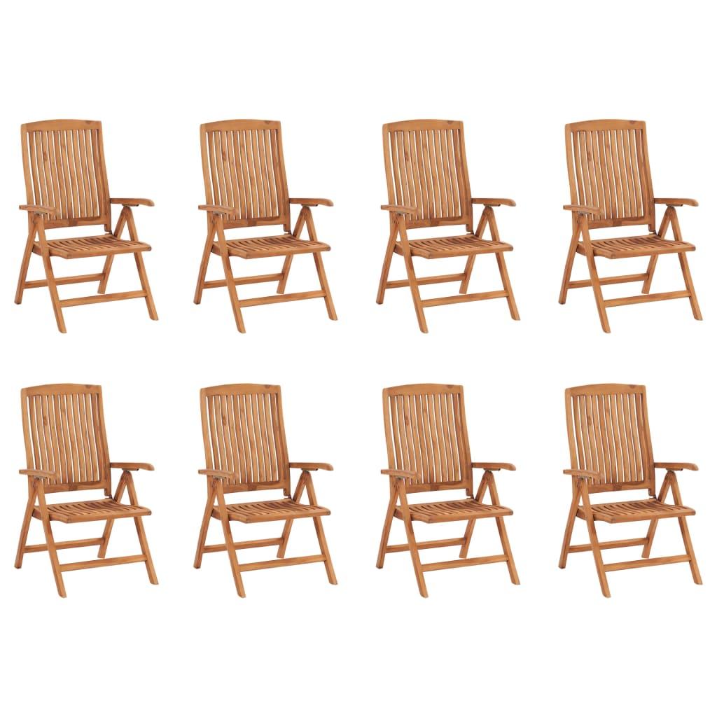 Reclining Garden Chairs 8 pcs Solid Teak Wood
