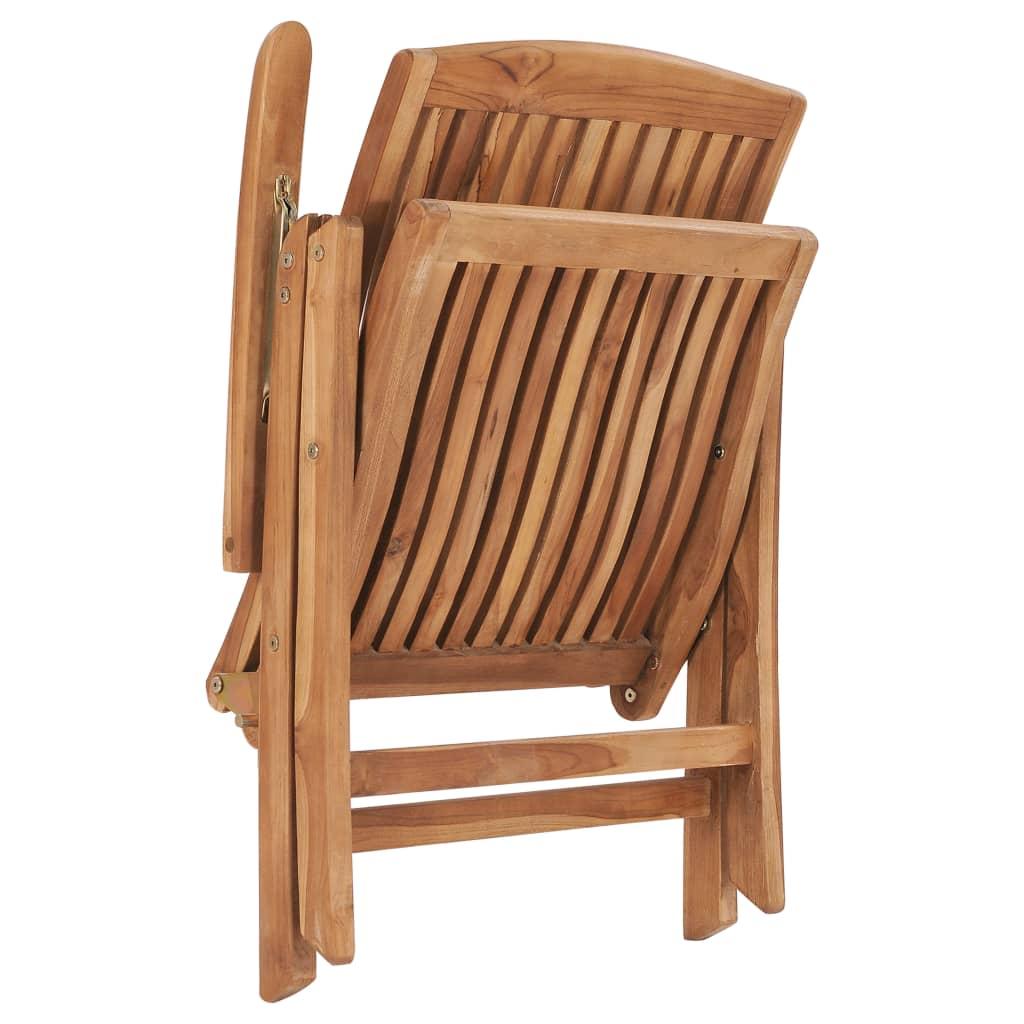 Reclining Garden Chairs 8 pcs Solid Teak Wood