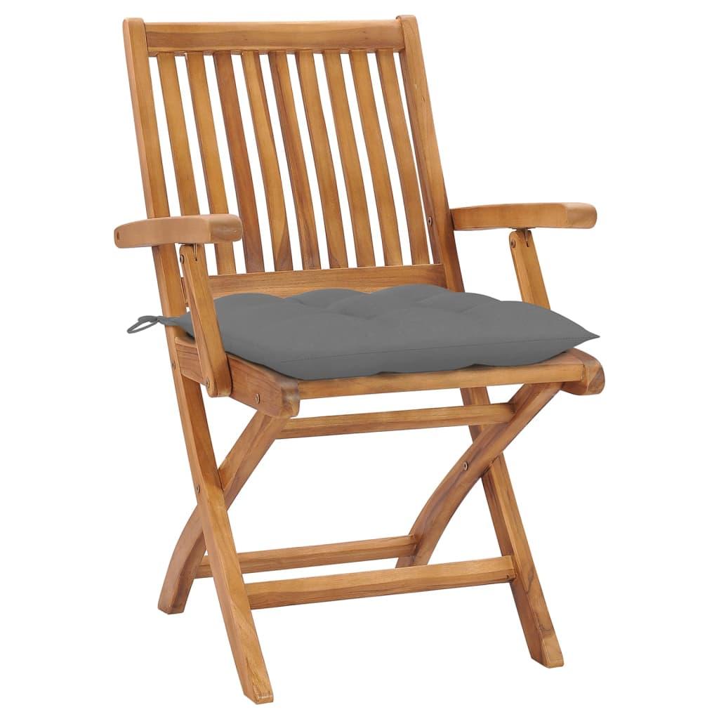 Folding Garden Chairs with Cushions 6 pcs Solid Teak Wood