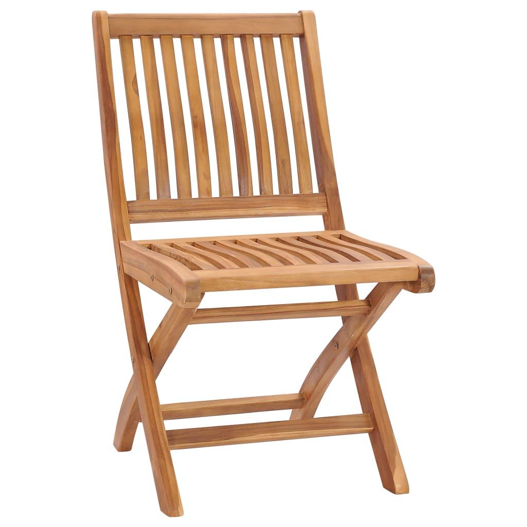 Folding Garden Chairs 8 pcs Solid Teak Wood