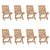 Folding Garden Chairs with Cushions 8 pcs Solid Teak Wood