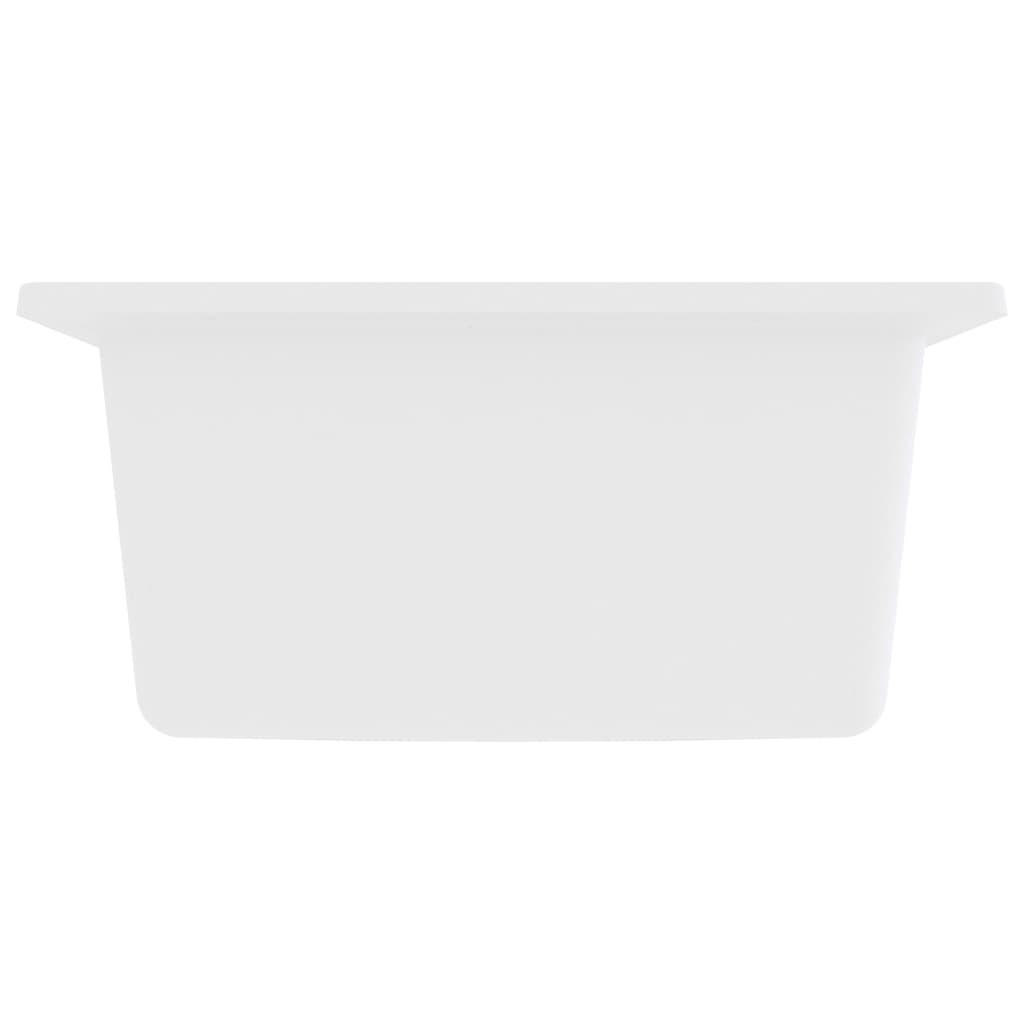 Kitchen Sink with Overflow Hole White Granite