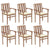Stackable Garden Chairs with Cushions 6 pcs Solid Teak Wood
